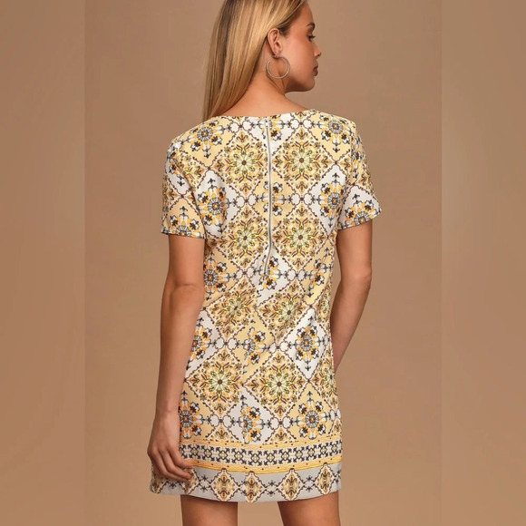 Lulus Dandy Lion Yellow Print Shift Dress - Picture 2 of 8